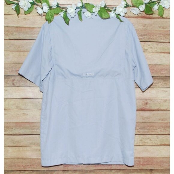 Habit Mens Gray Button Up Fishing Shirt Size M Solar Factor Short Sleeve - Picture 4 of 8